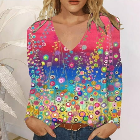 

Sun Shirt Women Sun Protection Shirts for Women Printed Casual Loose Fit Womens Rash Guard Women s Rash Guard Shirts Hot Pink 2XL