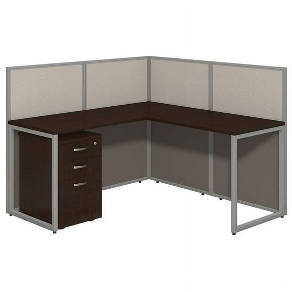 Scranton & Co Furniture 3 Drawer L Computer Desk in Cherry