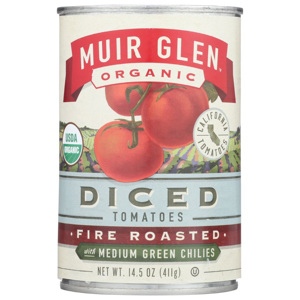 Muir Glen Fire Roasted Diced Tomatoes With Green Chilies Green Chilies