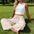 thumbnail image 6 of Fewfanhot Women's Pants Barrel Sweatpants High Waisted Wide Leg Sweatpants Drawstring Lounge Baggy Pants Barrel Sweats, 6 of 8