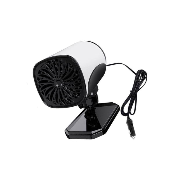 Car Heater Demister Defroster Winter/Cold Weather Anti-Fog for Vehicle degree Rotation Base Warmer 24V White