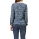 thumbnail image 3 of Blusa de manga rizada para mujer INSPIRE CHIC, con cuello fruncido, lazo autoajustable, elegante, de gasa floral, talla S, azul polvo, 3 of 5