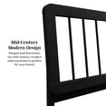 thumbnail image 5 of Walker Edison Mid-Century Modern Slatted Solid Wood King Bedframe, Black, 5 of 14