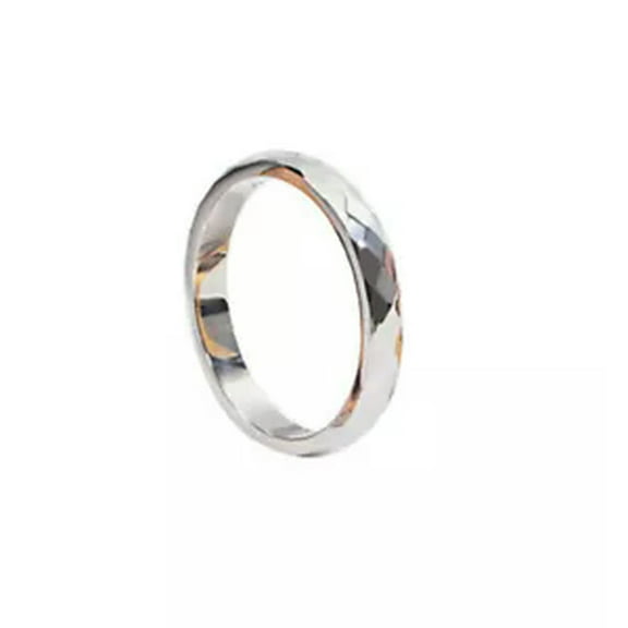 HOOUN Couple Ring Engagement Ring Titanium Steel Ring Thin Ring 3MM Wide Classic Style-silver-9