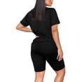 thumbnail image 4 of Ensemble Deux Pièces pour Femmes Manches Courtes Col en V Shorts de Cycliste, 4 of 6