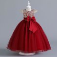 thumbnail image 2 of Generic Christmas Sweatshirt Kids Toddler Girl Dress Summer Sleeveless Bowknot Flower Princess Dress Catwalk Performance Dress for 2024 New Vintage Holiday Party Clothing(12-13 Years,Red), 2 of 8