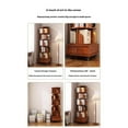 thumbnail image 5 of DECMAY Rotating Bookshelf, 360 Display Corner Bookshelf for Small Space, 6 Tier Bookcase Storage Rack with Wheels, Wood Narrow Organizer for Bedroom, Living Room, Study Room, Walnut Brown, Shelves, 5 of 16