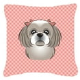 thumbnail image 3 of Caroline's Treasures BB1188PW1818 Checkerboard Blue Gray Silver Shih Tzu Canvas Fabric Decorative Pillow , 18H x18W,, 3 of 3