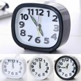 thumbnail image 1 of Quartz Alarm Clock Night Light No Tick Bedroom Bedside Clocks Battery Operated, 1 of 5