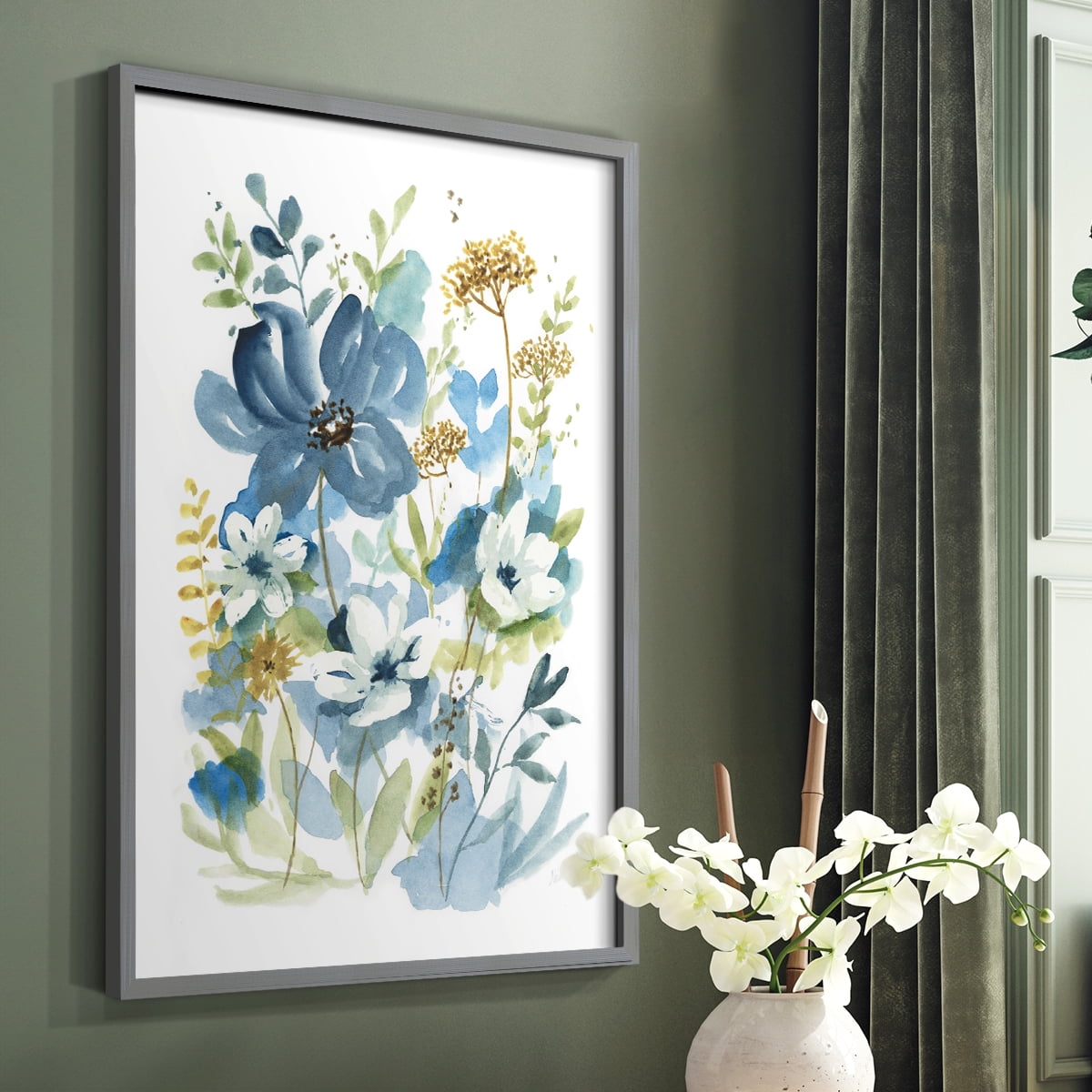 Wild Medley I Framed Print in Gray Solid Wood 22 x 28 Framed Print