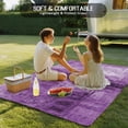 thumbnail image 4 of Purple Outdoor Rug 5x8 Ft - Reversible Patio Rug Outdoor Camping Rugs, Retro Oil Painting Modern Abstract Art Aesthetics Indoor Outdoor Area Rugs, Non-Slip Outdoor Carpet Runner for Deck/Porch, 4 of 8