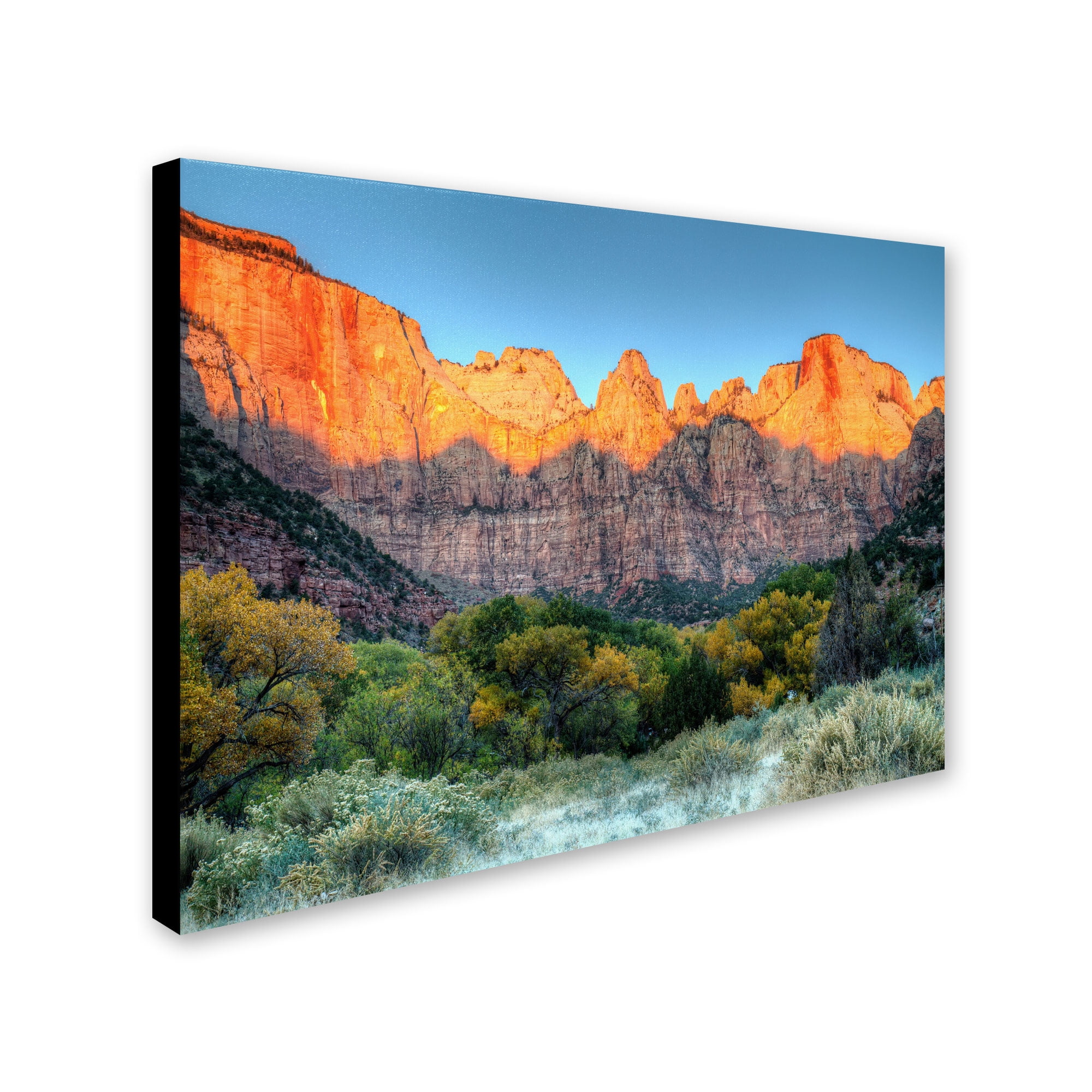 Trademark Fine Art "Zion Sunrise" Canvas Art by Pierre Leclerc