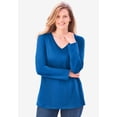 thumbnail image 4 of Woman Within Plus Size Perfect Long-Sleeve V-Neck Tee, 4 of 6