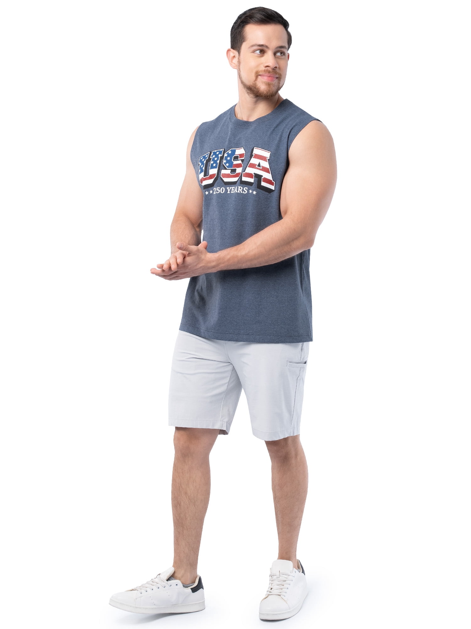 Way to Celebrate Men's America 250 Graphic Muscle Shirt, Sizes XS-5XL