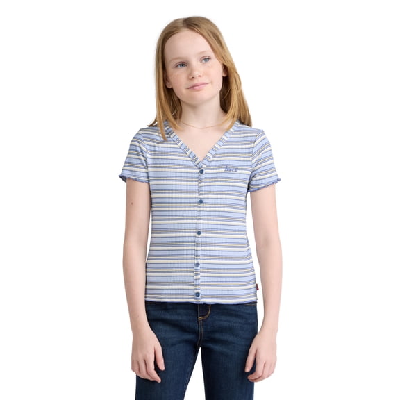 Levi Girls Short Sleeve Stripped Top, Sizes 4-16