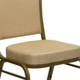 thumbnail image 6 of Bowery Hill Fabric/Metal Crown Back Banquet Stacking Chair in Beige/Gold, 6 of 11