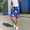 thumbnail image 5 of Bixox Men's cool crystal Skull flower printed lightweight casual shorts, soft sleep shorts with pockets., 5 of 5