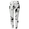 thumbnail image 4 of GHSOHS Leggings for Women Soft Workout Leggings Tie Dye Floral Printed High Waisted Leggings Seamless Stretchy Tights Sports Yoga Pants Capris Pants White Jeggings Capris Pants Cotton Capris for,2XL, 4 of 4
