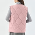 thumbnail image 5 of Maqroz Women's Sherpa Lined Quilted Vest 2026 Fashion Velvet Vest Down Button Up Sleeveless Padded Down Jackets Lightweight Warm Winter Gilet Outerwear with Pockets Plus Size Clothes Pink M, 5 of 5