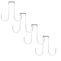 ZOURIH 4 Pcs 5.2 inch Double Sided Wreath Hanger - Over The Door Metal Hook for Christmas - Holds 2 Wreaths - Premium Sturdy Metal,White