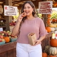 thumbnail image 3 of Agnes Orinda Women's Plus Size Top Swiss Dots Blouse Round Neck Ruffle Sleeve Casual Tee Shirt 2X Dark Pink, 3 of 8