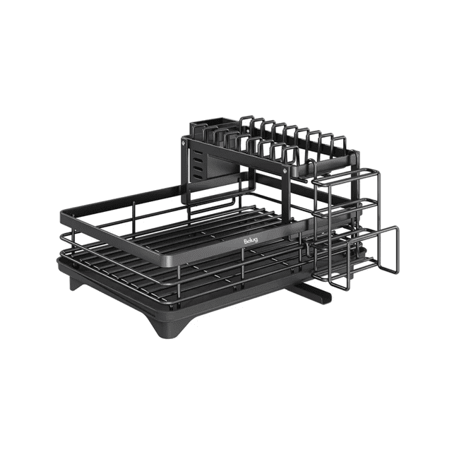 Escurridor De Platos Con Drenado Automático Para Cocina Belug Negro