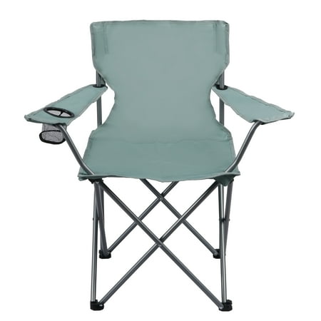 Ozark Trail Basic Quad Folding Camp Chair with Cup Holder  Green Goddess  Adult