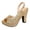 Gold, variant on Women's Platform Heels Outdoor Casual Thick Soled High Heeled Sandals Ankle Strap Open Toe Chunky Slingback Block Glitter Party Dress Shoes Silver Size 9