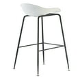 thumbnail image 5 of 2xhome - Set of 2 White 28" Seat Height Black Molded Plastic Bar Stool Modern Barstool Counter Stools with Backs and armless Metal Legs, 5 of 7