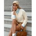 thumbnail image 4 of Zeagoo Womens Sweaters Fall Casual Long Sleeve V Neck Shirts Lightweight Crochet Ribbed Knit Pullover Tops, 4 of 6