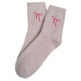 thumbnail image 2 of Calcetines de mujer con lazo en tejido de visón sintético para un uso acogedor en casa. Calcetines de poliéster para mujer., 2 of 3