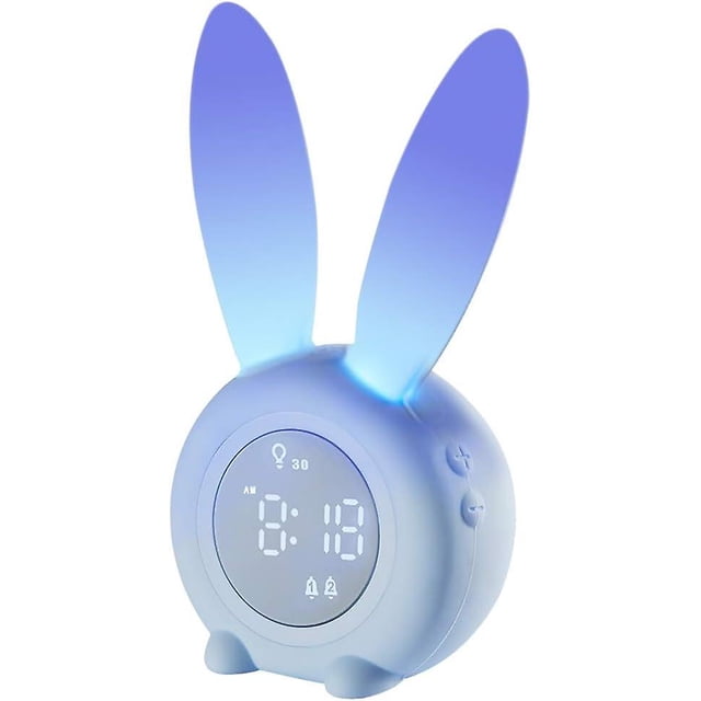 Despertador para niños, luces nocturnas para niños, dormitorio de niñas y niños pequeños, 5 tonos de llamada, calendario de temperatura, control táctil y función de repetición con 2000 ma