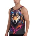 thumbnail image 2 of Daiia Colorful Wolf Head Printed Men's Quick Dry Fit Muscle Tank Top Slim-Fit Tank Workout Tank Top Lightweight Sports Tank Top-, 2 of 7