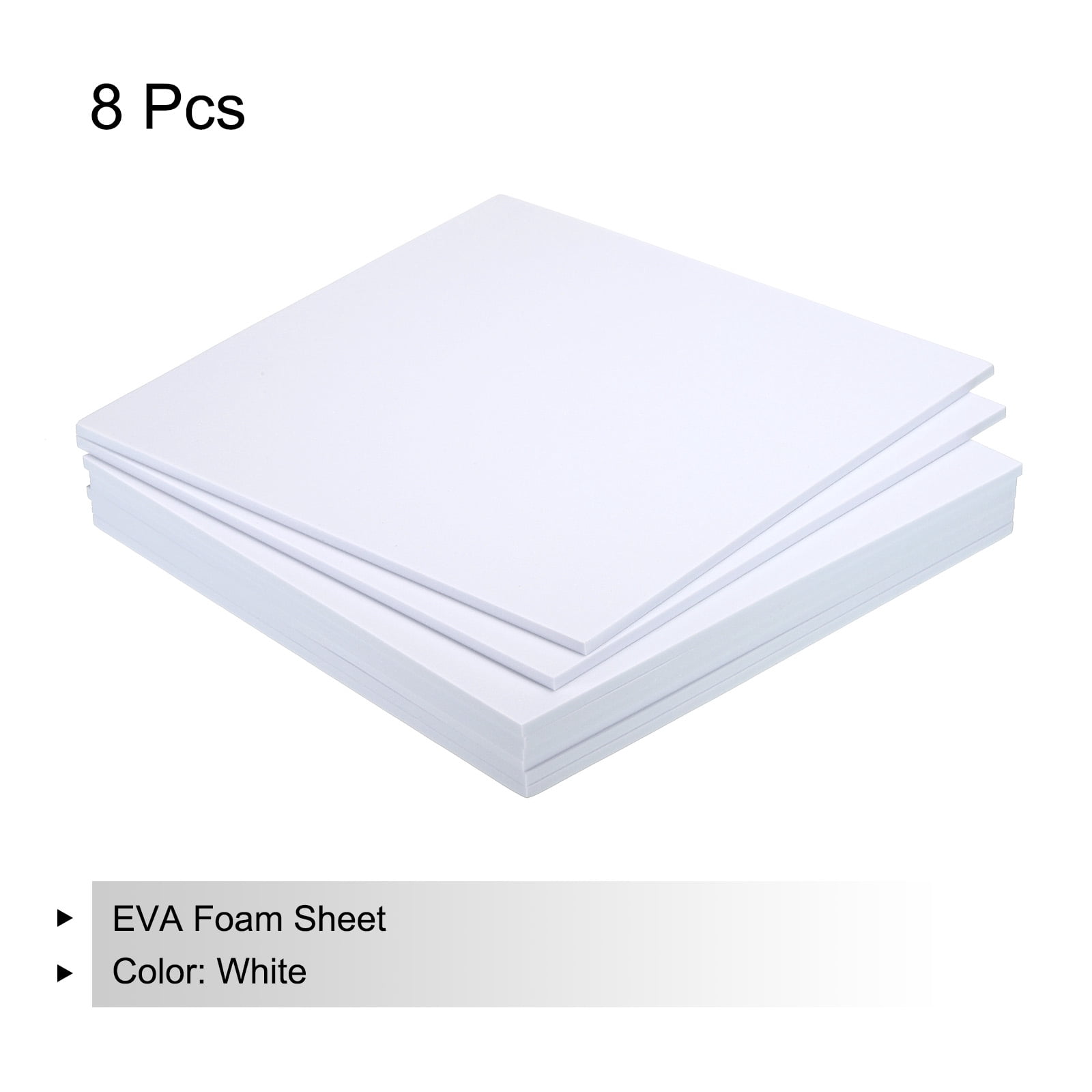 EVA Foam Sheets White 9.8 Inch x 9.8 Inch 5mm Thick Crafts Foam Sheets Pack of 8