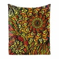 thumbnail image 1 of Colorful Soft Flannel Fleece Blanket, Abstract Vintage Style Curly Floral Design Spirals Swirled Petals Creative Vibrant, Cozy Plush for Indoor and Outdoor Use, 50" x 70", Multicolor, by Ambesonne, 1 of 6