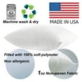 thumbnail image 4 of 3 Pack Pillow Insert 26x26 Hypoallergenic Square Form Sham Stuffer Standard White Polyester Decorative Euro Throw Pillow Inserts for Sofa Bed - Made in USA (Set of 3) - Machine Washable and Dry, 4 of 5