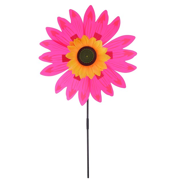 36 cm diy girasol molino de viento viento rotator ni?o patio de juegos al aire libre rosa roja Sunnimix Juguete del molino de viento con girasol