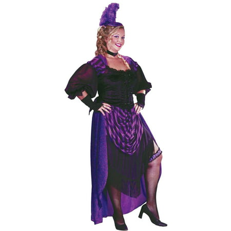 Morris Costumes Lady Maverick Dress with sheer sleeves, glovelets attached bustle Plus Size, Style FW5734