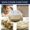 thumbnail image 5 of Dowbom Sofa Cover for 1 2 3 4 Seater,Super Stretch Sofa Slipcover with 2 pcs Pillow Covers Furniture Protector Universal Soft Solid Color Couch Cover for Living Room Bedroom-S(90-140cm)-Beige, 5 of 9
