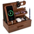 thumbnail image 2 of Base de conexión de teléfono TESLYAR de madera con cajón para mesita de noche, 2 of 9
