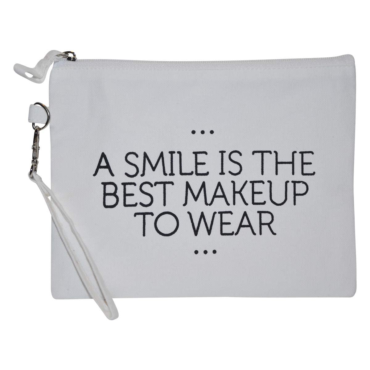 Cosmetic Bag with Sayings - Large Funny Makeup Bags - Womens Gift Makeup  Bags with Quotes - Cute Storage Bag for Travel A Smile is the Best Makeup  to Wear 