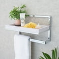 thumbnail image 2 of Danya B. Bathroom Wall Mounted Chrome Towel Rack with Removable White Tray Shelf, 2 of 7