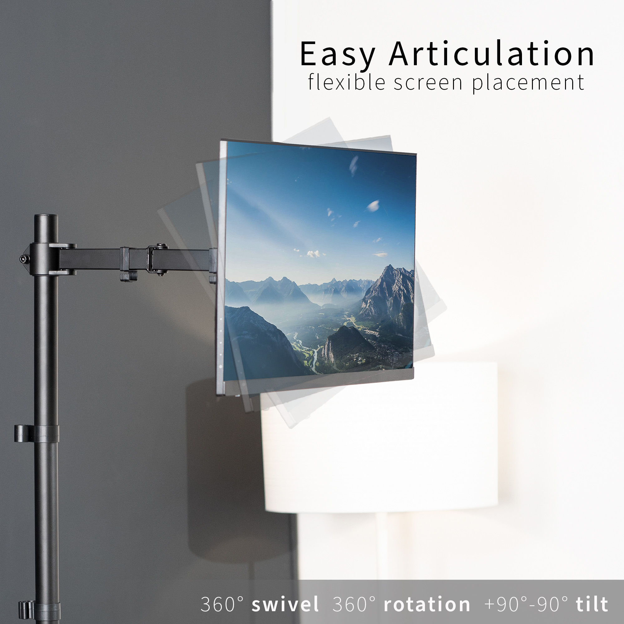 VIVO Single Monitor Mount Extra Tall Adjustable Stand Fits One Screen up to  32