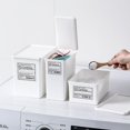 thumbnail image 2 of Estilo delgado y alto con cubierta Caja de almacenamiento de contenedores de plástico pequeña con tapa Artículos para el hogar apilables a prueba de polvo para, 2 of 5
