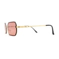 thumbnail image 5 of Luxury Rimless Metal Engraving Frame Thin Rectangle Sunglasses Gold Burgundy, 5 of 5