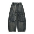 thumbnail image 6 of GXWEA Jeans For Boys Baggy Jeans Boys Boys Jeans Baggy Straight Leg Elastic Waist Loose Denim Pants With Pockets Black 11-12 Years, 6 of 9