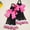 Pink, variant on 2pcs STHair Kids Ponytail Extension, Band Synthetic Hair Extension with Bows, Pre-Twist Braids of Beads,  Hair Accessories for Daily Party Birthday,  Gifts for Girls Children Teen