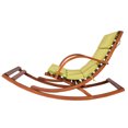 thumbnail image 4 of Costway Patio Wood 2 Person Rocking Lounge Chair Slat Porch Furni W/ Cushion, 4 of 7
