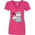 thumbnail image 3 of Inktastic Hello Kitty Cat Women's V-Neck T-Shirt, 3 of 5