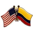 thumbnail image 4 of Box of 12 Colombia & US Crossed Flag Lapel Pins, Colombian & American Double Friendship Pin Badge, 4 of 4
